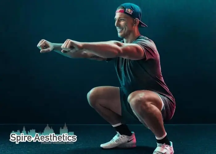 Image of man build leg muscle Duddingston through exercise