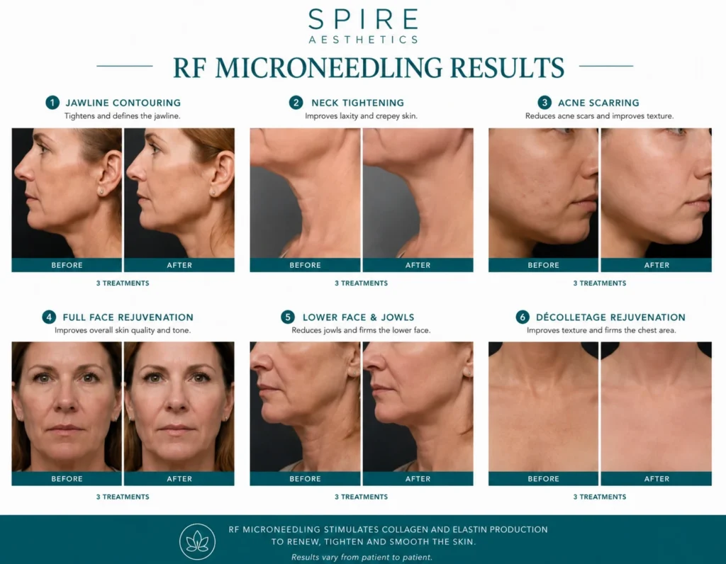 RF Microneedling Skin tightening Duddingston results